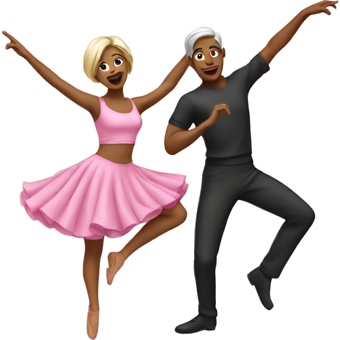 Pink dancing pair emoji