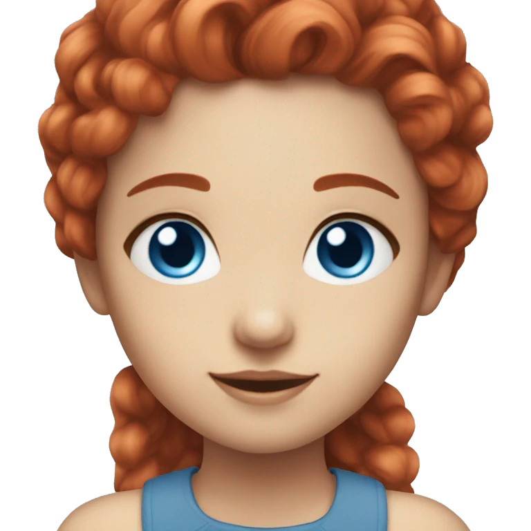 girl pixie wavy red hair blue eyes emoji