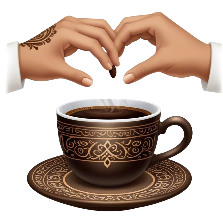 A traditional Turkish coffee cup turned upside down on a saucer, with intricate coffee grounds forming mysterious patterns inside. A fortune teller’s hand gently lifts the cup, revealing symbols and shapes, while a mystical, dimly lit atmosphere adds to the sense of mystery and curiosity emoji
