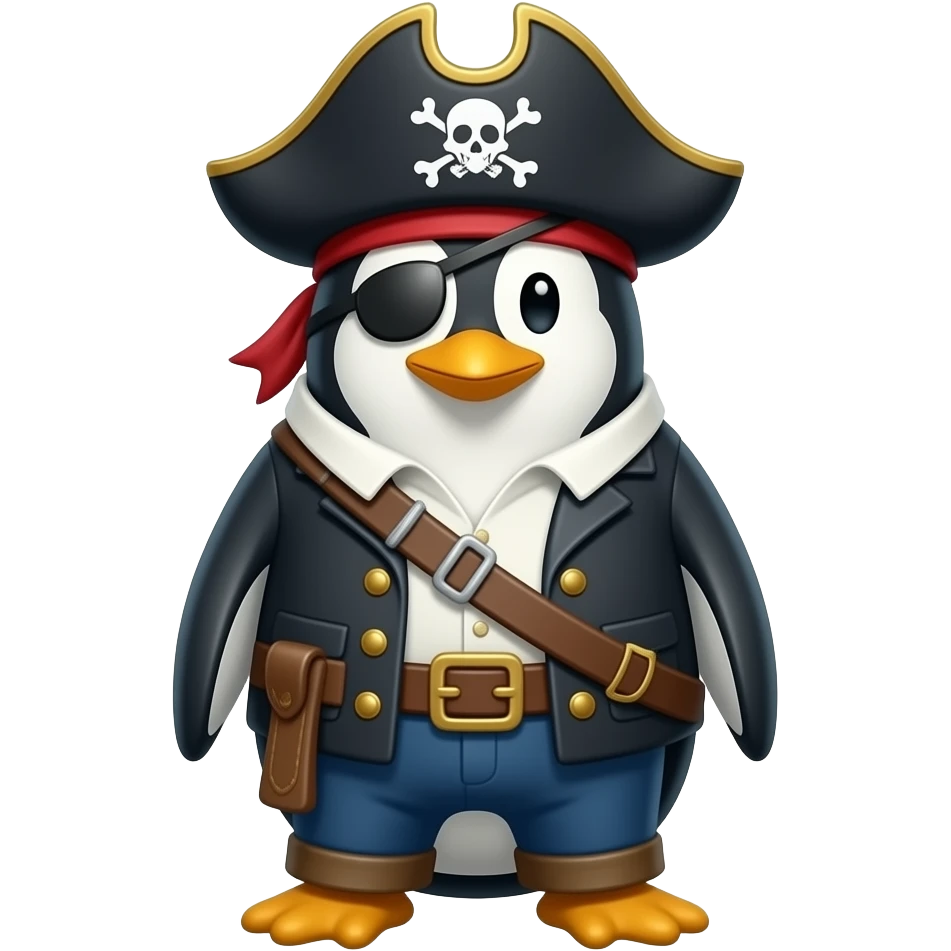 Penguin pirate wolf dog emoji