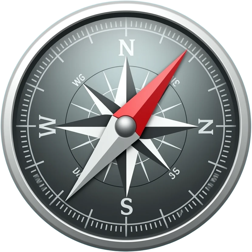 Minimal compass with a glowing halo around it emoji