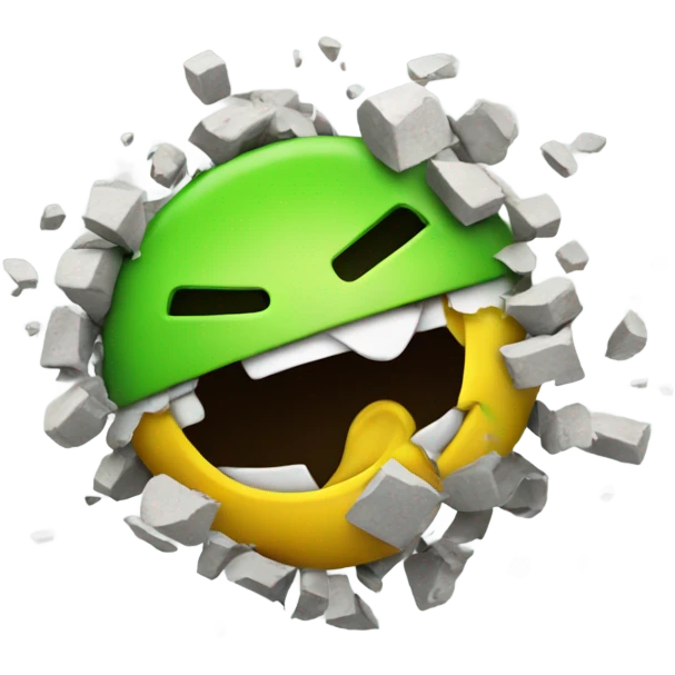 The Android logo getting crushed emoji