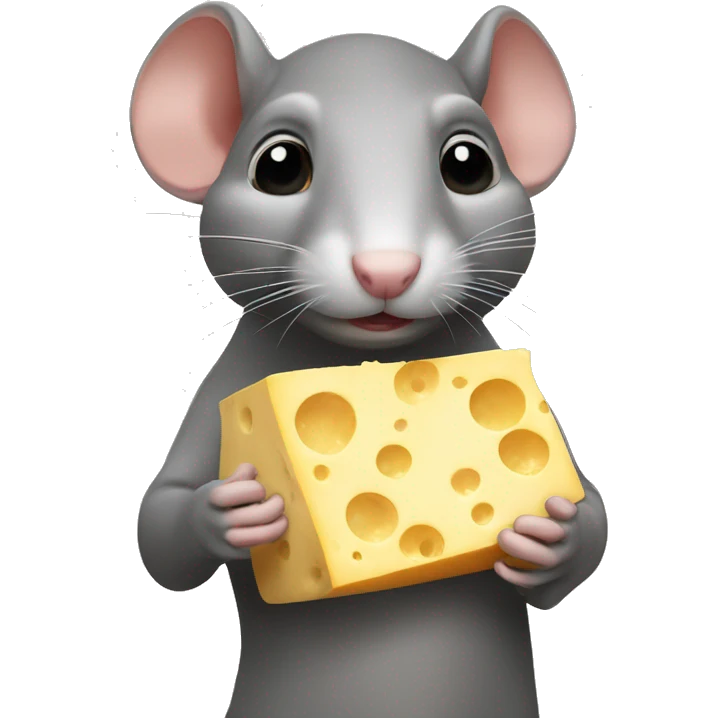Rat with cheese in hand emoji