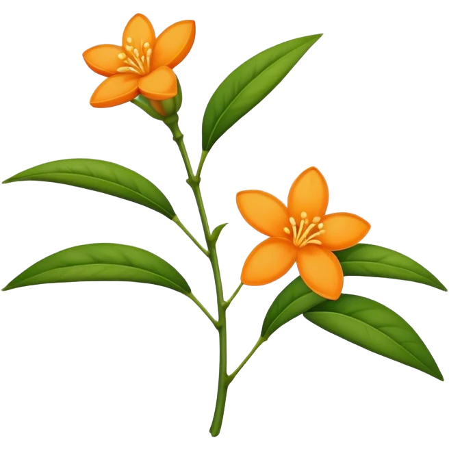 single Orange Jasmine, straight stem emoji