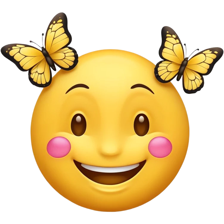 Smiling emoji with butterflies  emoji