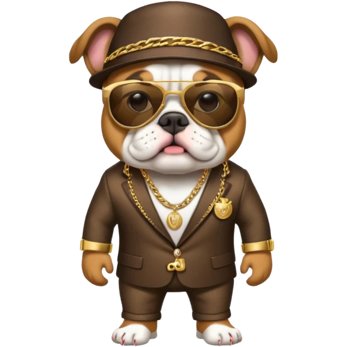 Bulldog in pimp outfit emoji