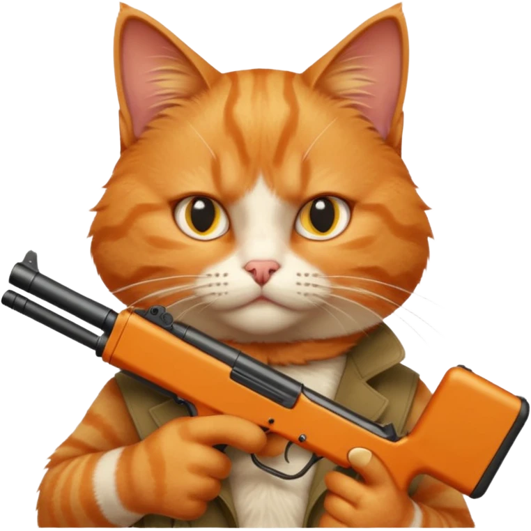  Cat wearing a gun emoji