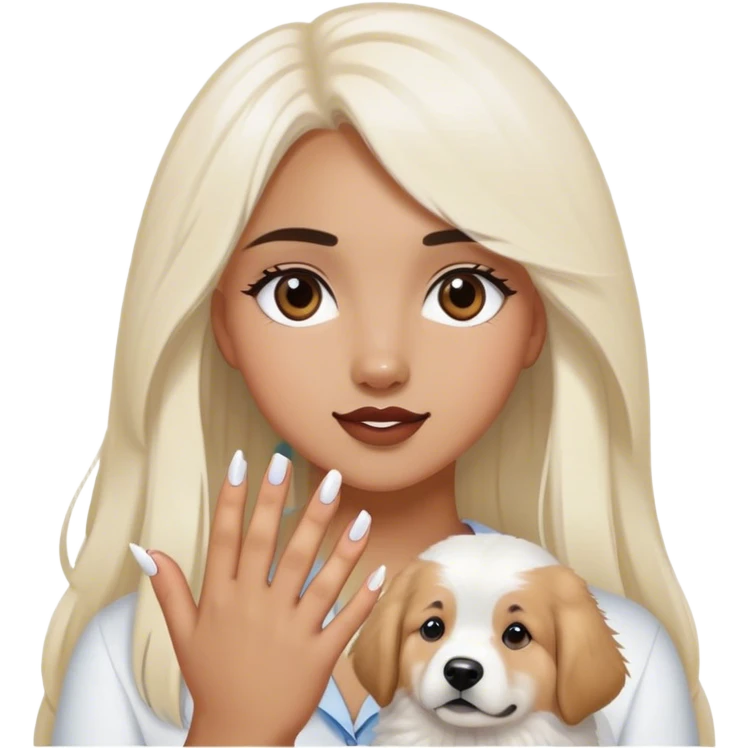 Girl clipping great purynees Nails emoji