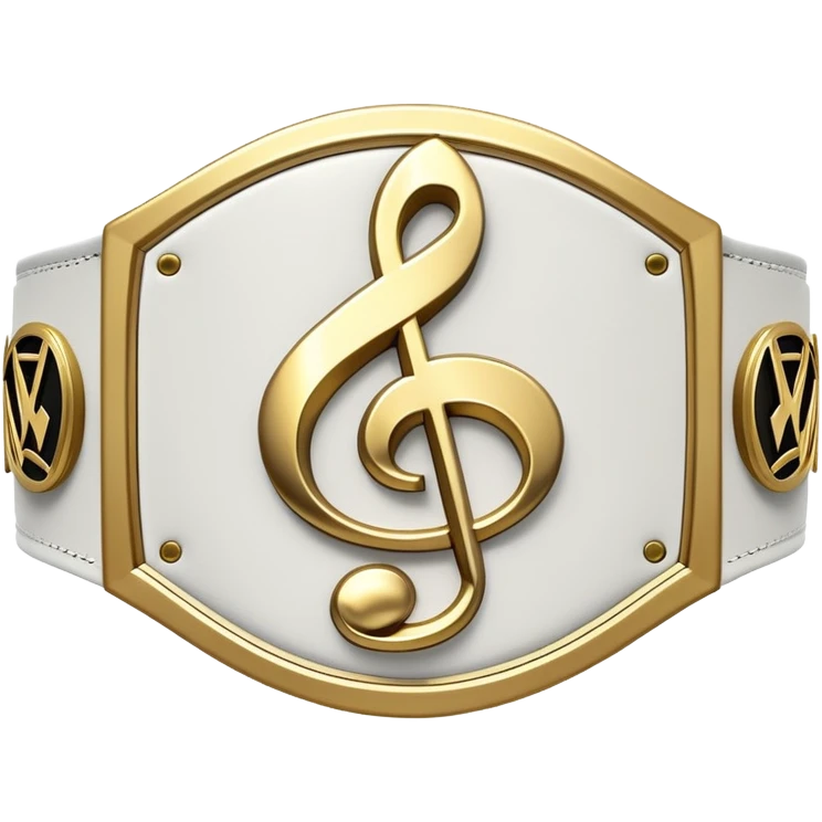 wwe championship belt white with music in the middle emoji