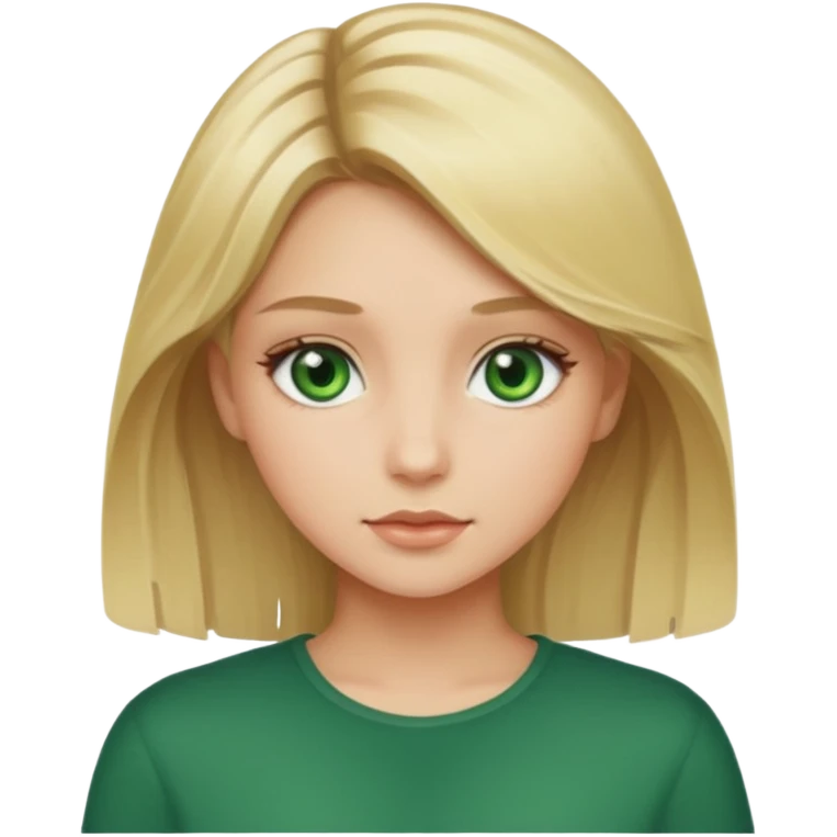 girl with blonde balayage and green eyes emoji
