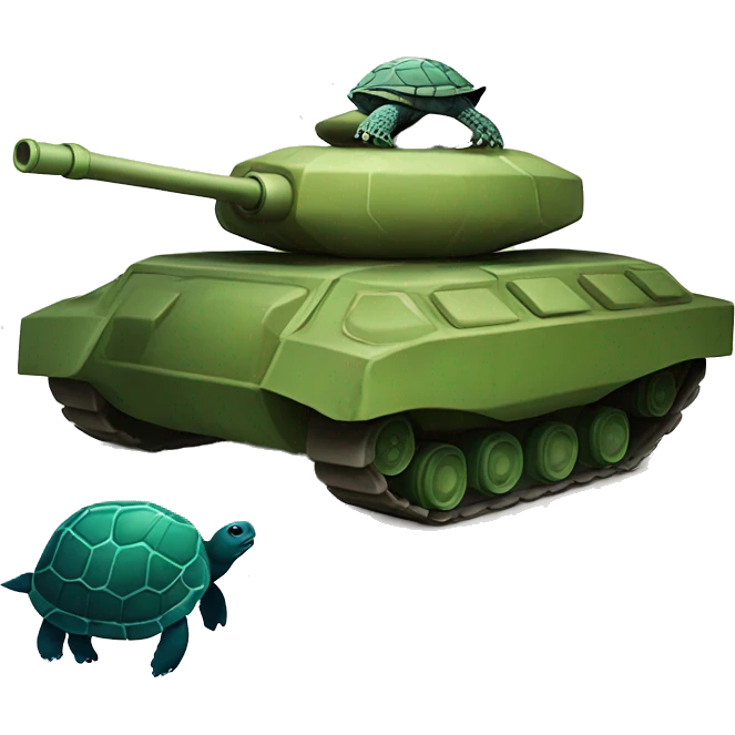 turtle manning a tank emoji