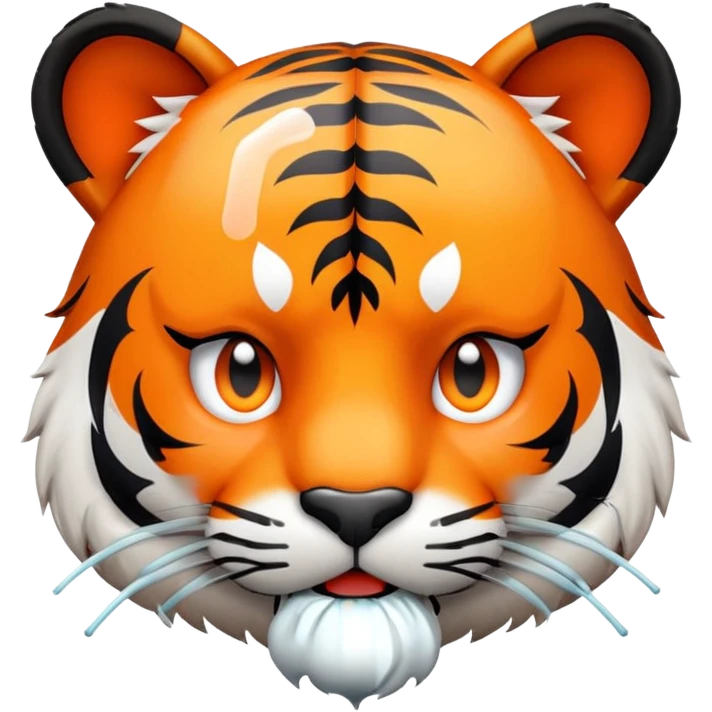 sick tiger face with thermometer and tissue for Twitch emote emoji