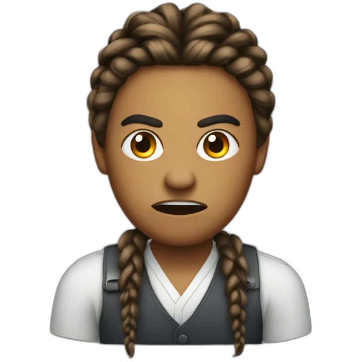 angry colleague with braids emoji