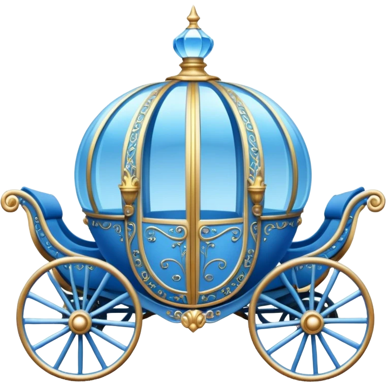 Cinderella round blue carriage emoji