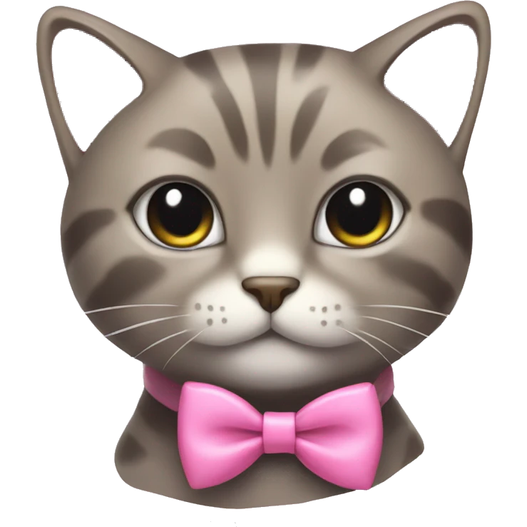 Cat wearing pink bow emoji