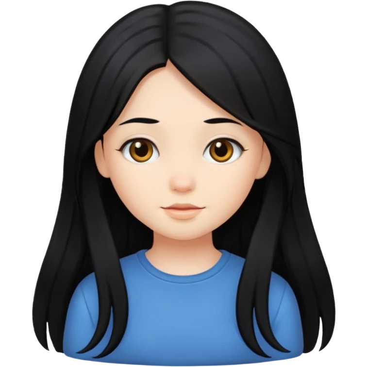 Cute girl with long black hair emoji