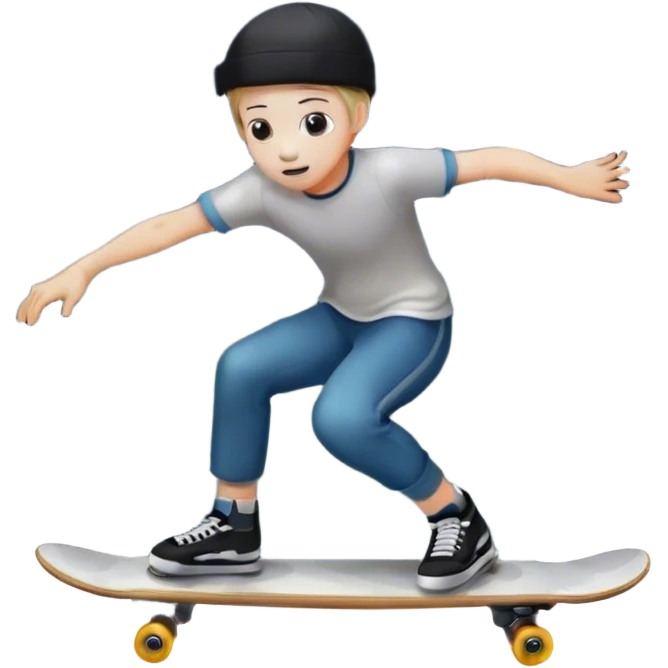  ghost skater boi sk8 boarding under a moon emoji
