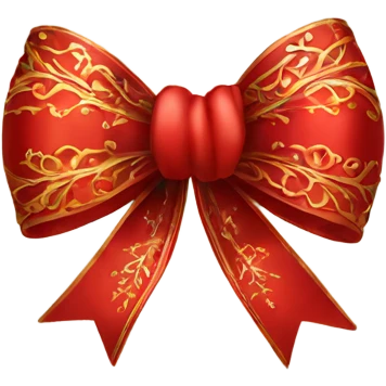 Ornate red Christmas bow emoji