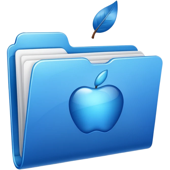 Make a blue viral apple folder emoji