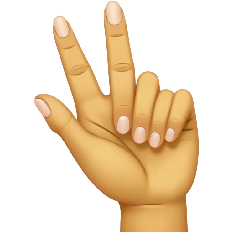yellow hand making a gesture with the thumb, index, and middle fingers extended, while the ring and pinky fingers are folded down slightly tilted clockwise  emoji