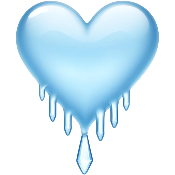 Light blue icicle heart emoji