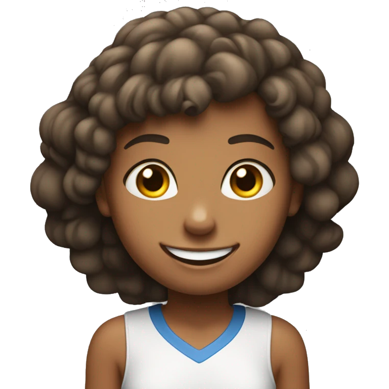 A athalete girl with a smile face with freind emoji