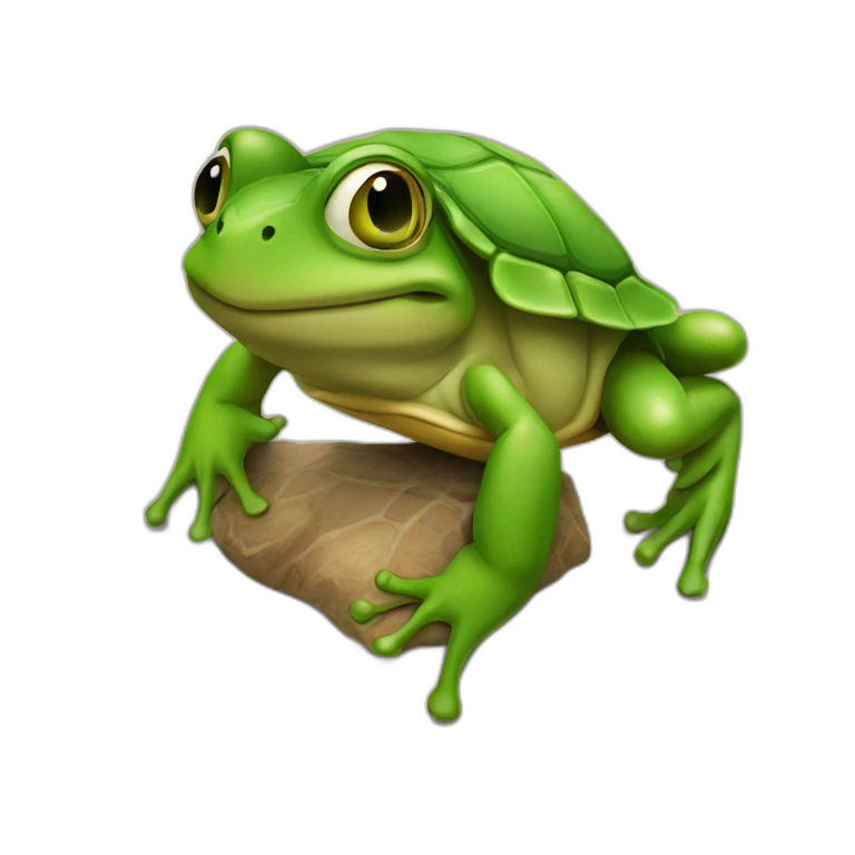 Grenouille sur tortue emoji