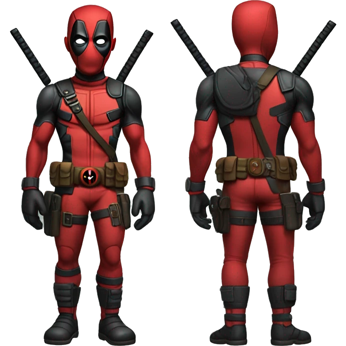 Cute deadpool character full body emoji