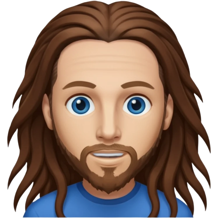 Brian Welch with blue eyes, long long brown hair emoji