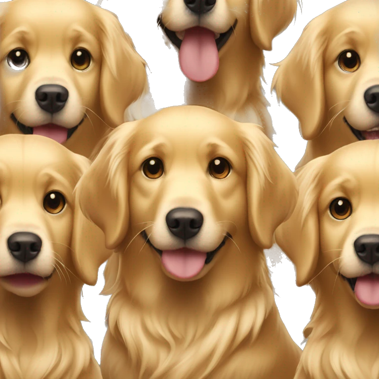 golden retriever with blonde girl and boy emoji