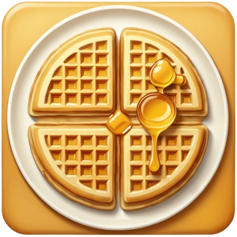 round waffle with honey emoji