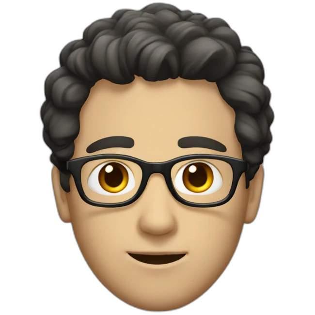white guy with dark hairs and glasses emoji