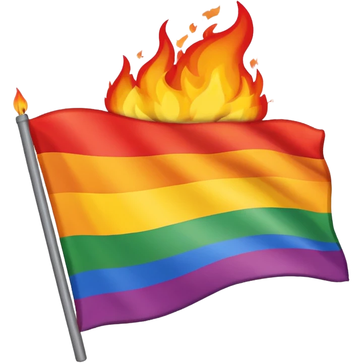destroyed by fire lgbt flag  emoji