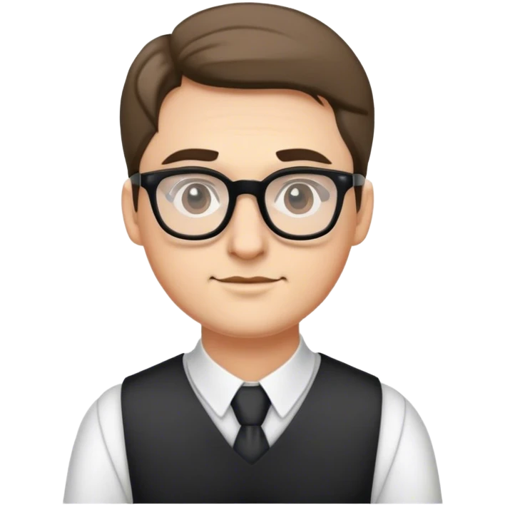man with glasses wearing dress emoji