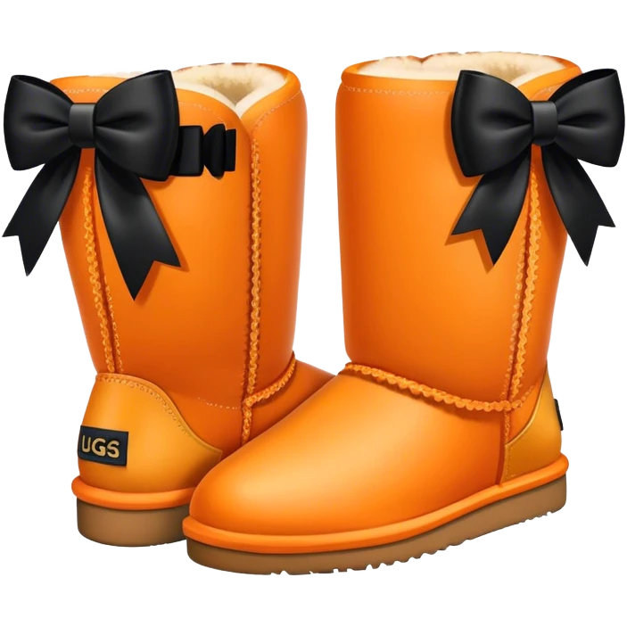 Orange Uggs with black bows emoji