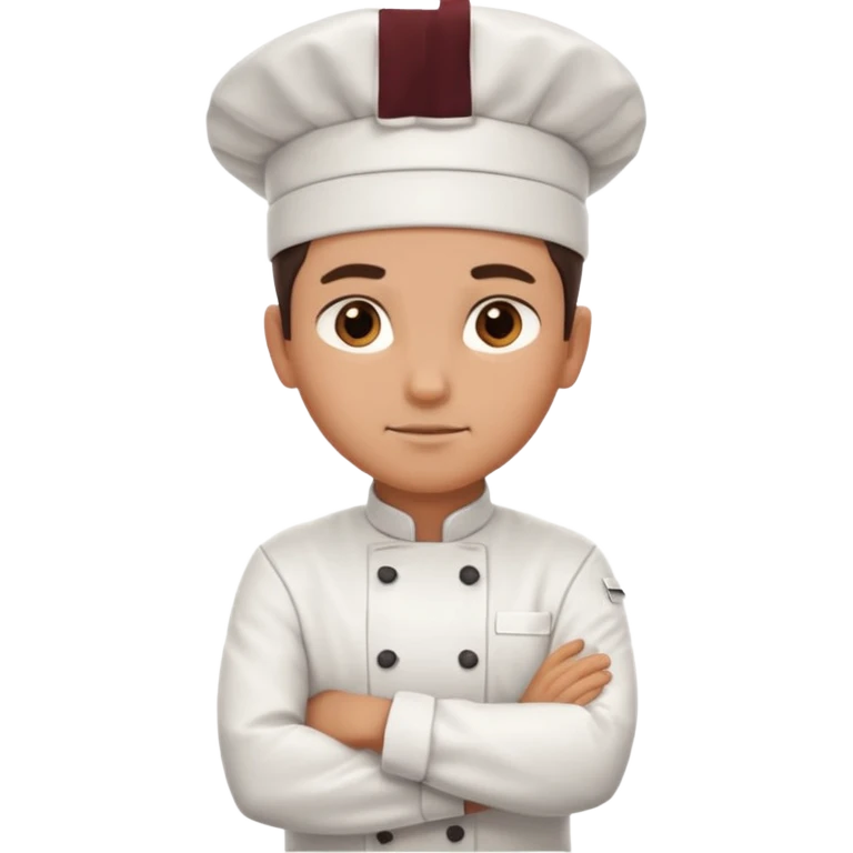 Serious Head Chef – arms crossed, clean uniform, focused expression emoji
