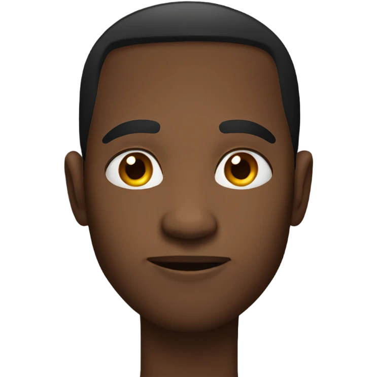 black guy straight face emoji