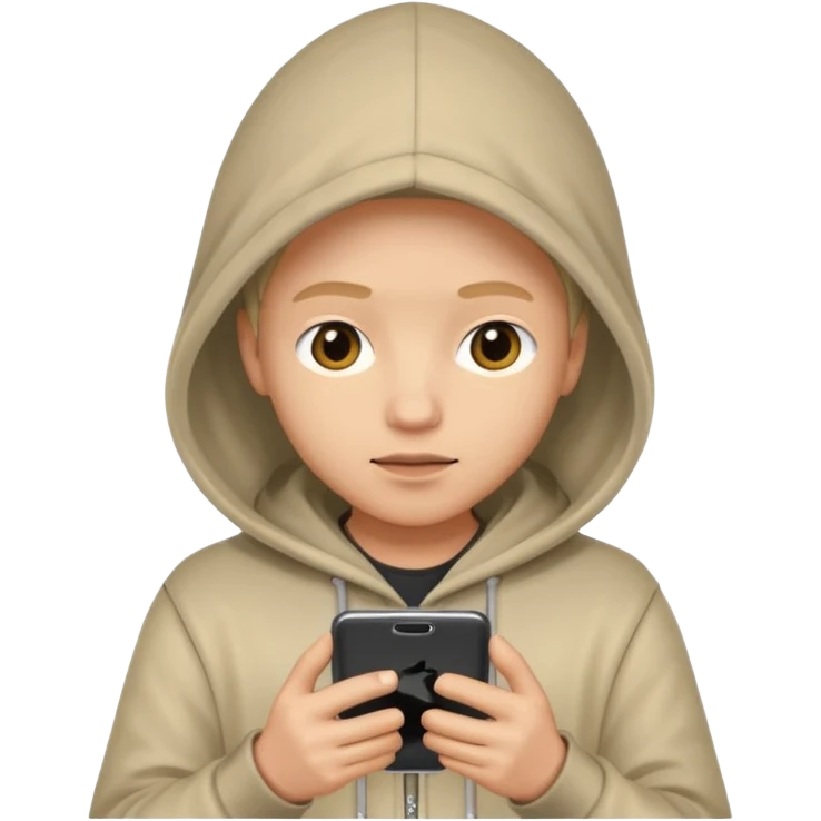Hooded emoji on their phone making money emoji