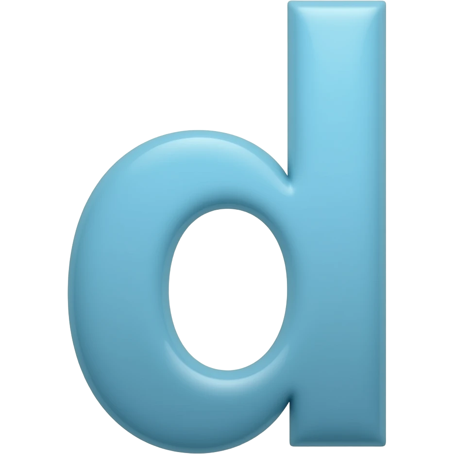letter d of light blue colour emoji