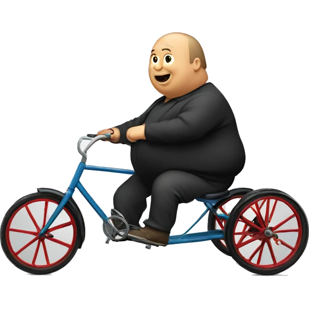 Fat man riding a tricycle  emoji