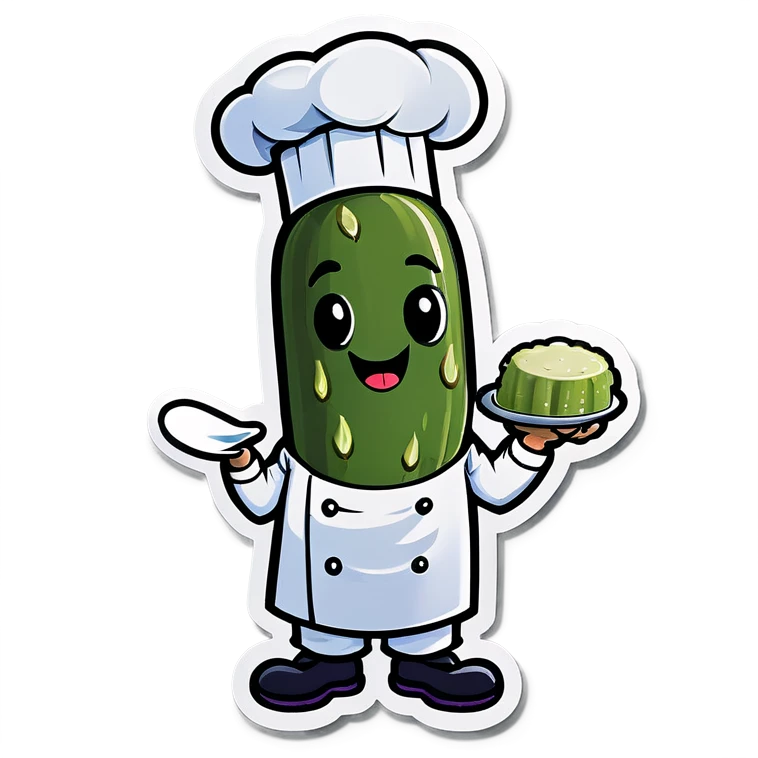 Pickle wearing a chef hat emoji
