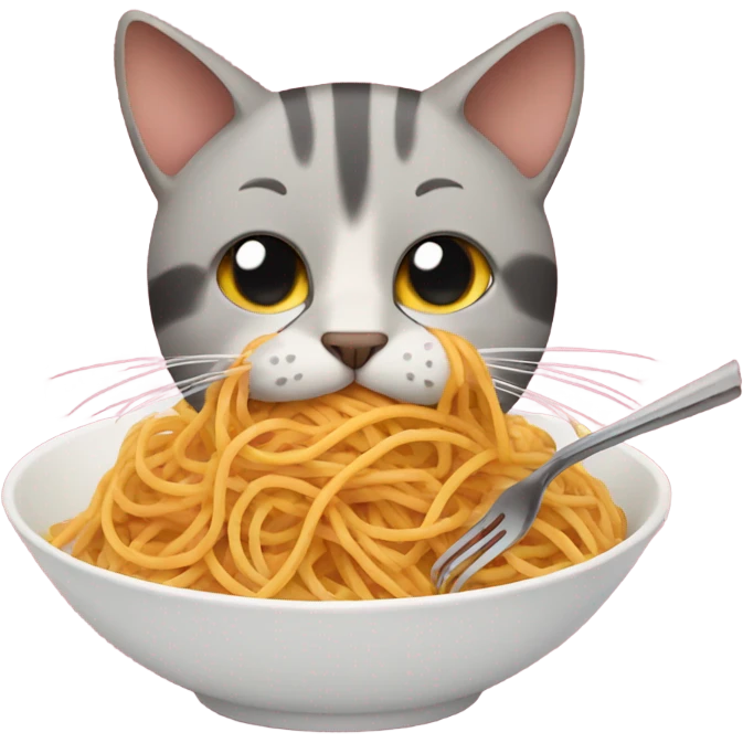Cat eating spaghetti  emoji