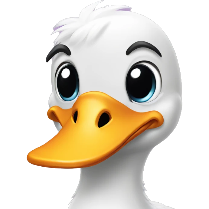 duck with a cute bow and eyelashes  emoji