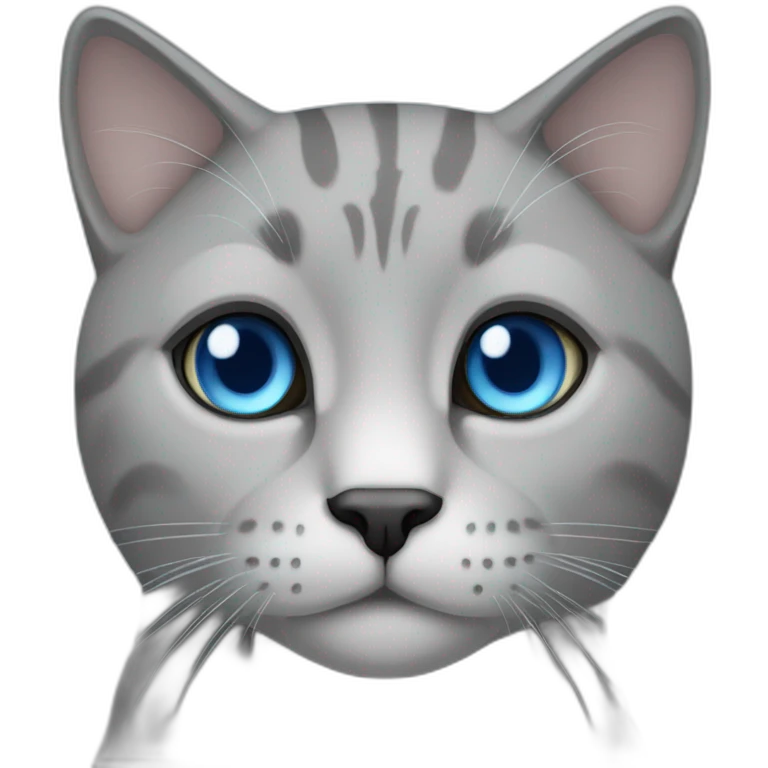 cat grey with blue eyes emoji