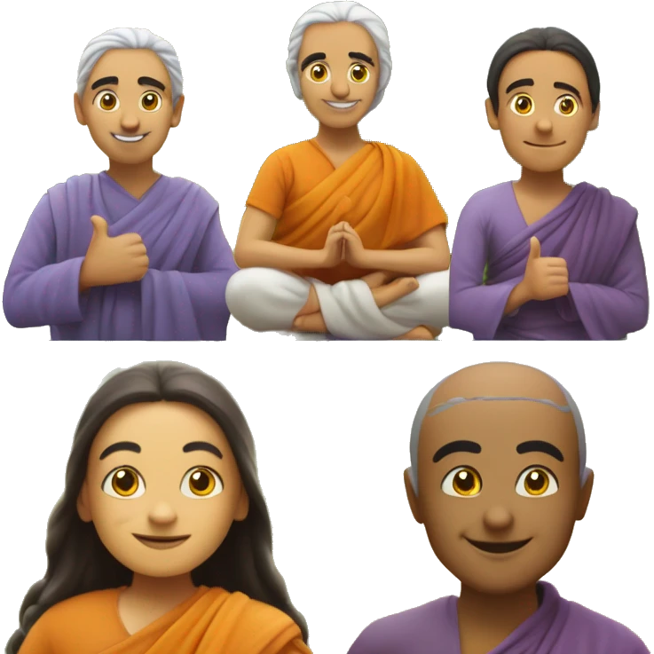 Create 5 Emoji's 1. Babaji Smile
2. Meditating Babaji
3. Wow Expression
4. OM Symbol
5. Thumbs Up Babaji emoji emoji