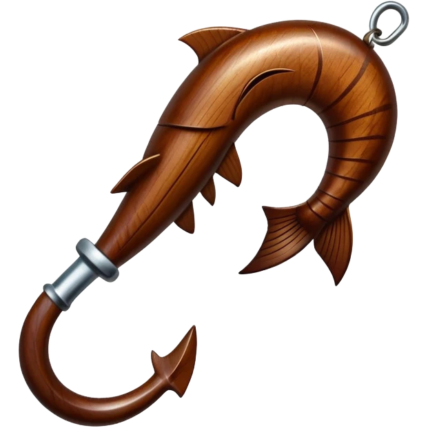 Hawaiian wooden fish hook emoji