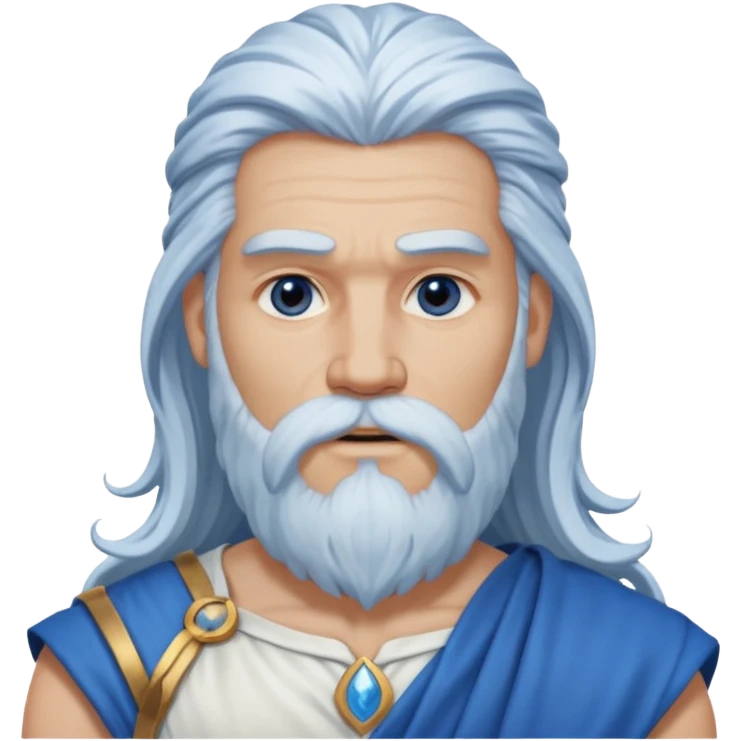 Jupiter, Thunder God from Rome Mythology with long white hair and beard, blue and white outfit emoji