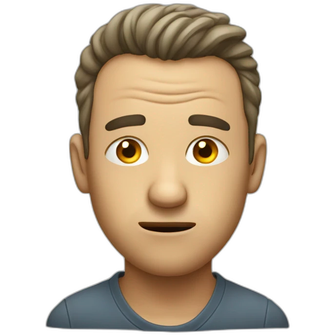 Man with a rolling eyes as a sign of frustration emoji