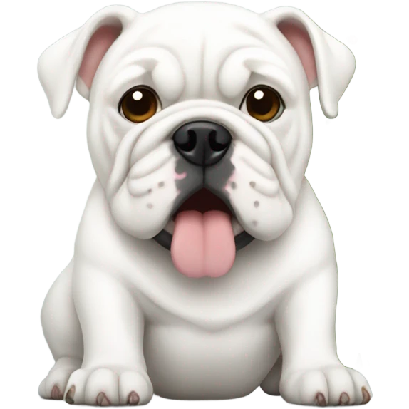 White Bulldog with Christmas tree emoji