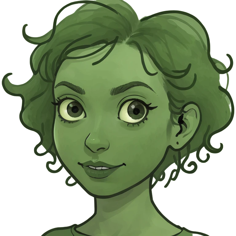 crazy girl with slightly curly hair  emoji